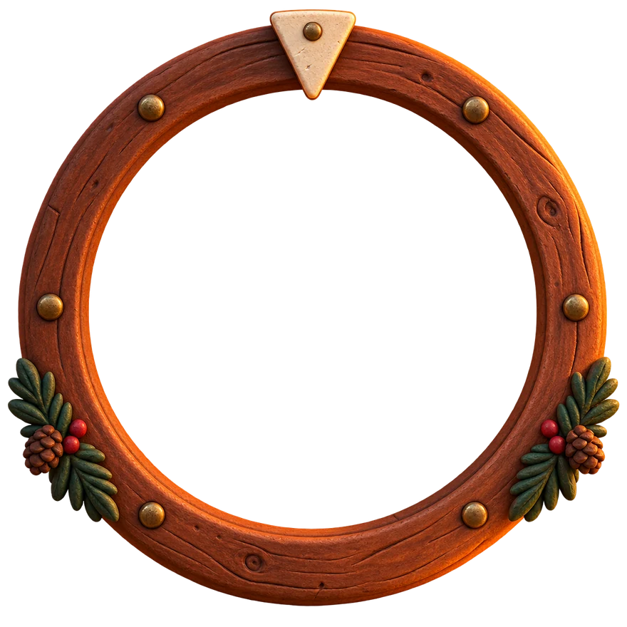 Handmade clay and carved wood prize wheel